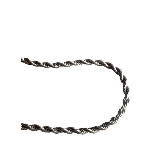 Silver Tone Stainless Steel Rope Chain Unisex 16” Simple Well Made Layer Look - Picture 3 of 7